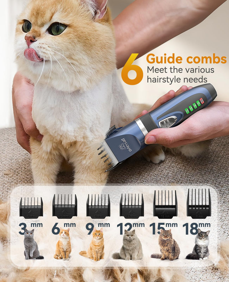 oneisall Cat Clippers for Matted Hair,2 in 1 Cat Grooming Kit,Quiet Cordless Cat Shaver and Paw Trimmer for Long Hair,Cat Hair Trimmer for Grooming, Pet Clippers for Cats - PawsPlanet Australia
