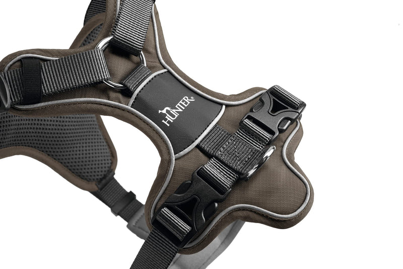 HUNTER Divo Dog Harness, XS, 34-47 cm, Brown/Grey Brown / Grey - PawsPlanet Australia