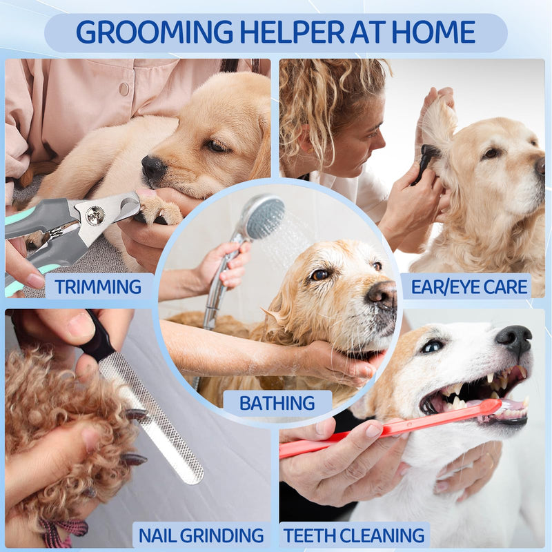 Dog Grooming Hammock for Large & Giant Dogs, Pet Grooming Sling with Nail Clippers, Trimmers & Scissors – Comfortable & Safe Grooming Harness for Stress-Free Nail Trimming for XXXL Dogs XXXL for Large Giant Dogs 110-150LB Blue