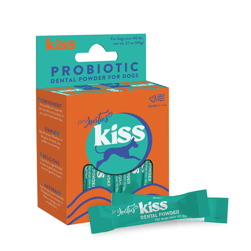 ProBesties Kiss (lg) - Bad Breath Treatment for Dogs - Dog Breath Freshener & Probiotic Perio Support - Dog Bad Breath Eliminator Large (Pack of 30)