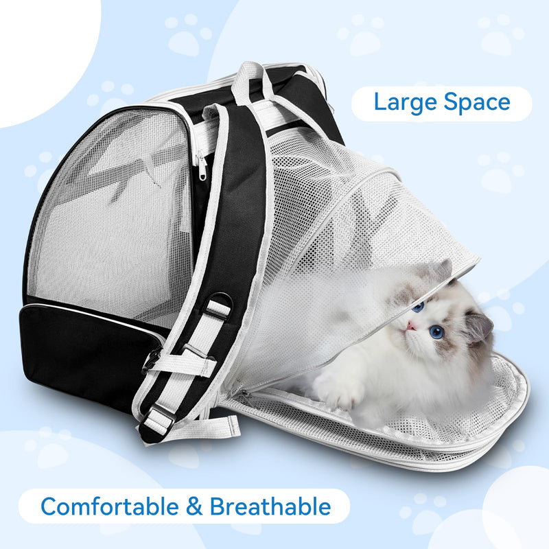 Cat Backpack Carrier,Expandable Pet Carrier Backpack for Cat and Small Dogs,for Hiking, Camping and Travelling Use,Collapsible Carrier with Breathable Mesh,Gray - PawsPlanet Australia