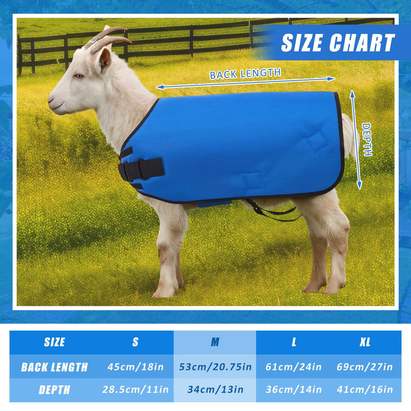 Weatherproof Goat Blanket for Winter Sheep and Calf Blanket Soft Fleece Lining Goat Coat for Show Goats, Pets & Livestock Adjustable Belly Straps for Secure Fit (Navy Blue,Size M) Navy Blue Size M