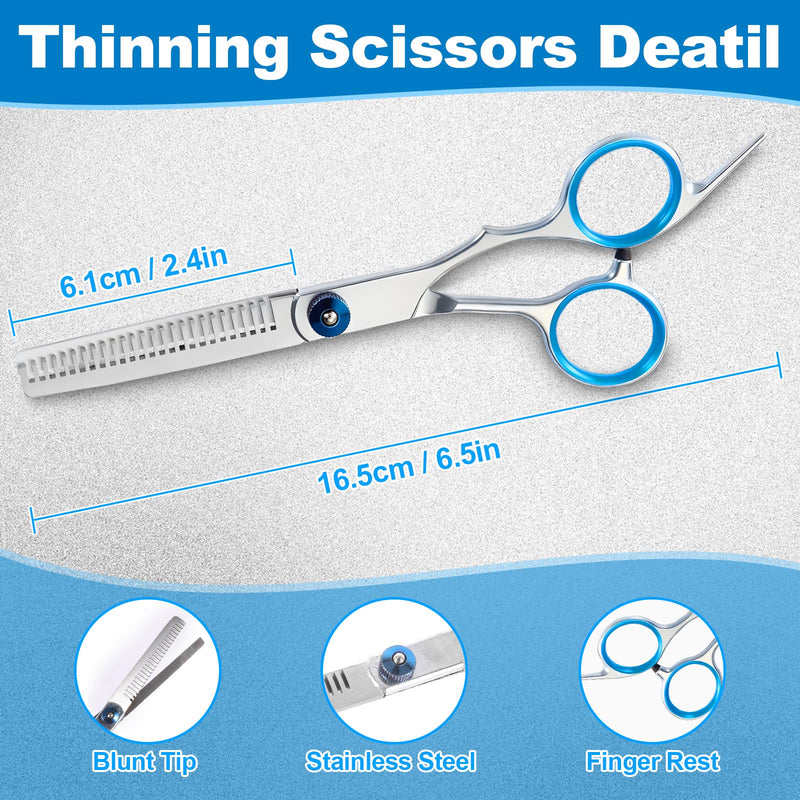 5-in-1 Dog Grooming Scissors Set with Safety Round Tip, Professional Stainless Steel Pet Grooming Kit for Dogs, Cats, Includes Curved, Straight, Thinning Scissors & Comb - PawsPlanet Australia