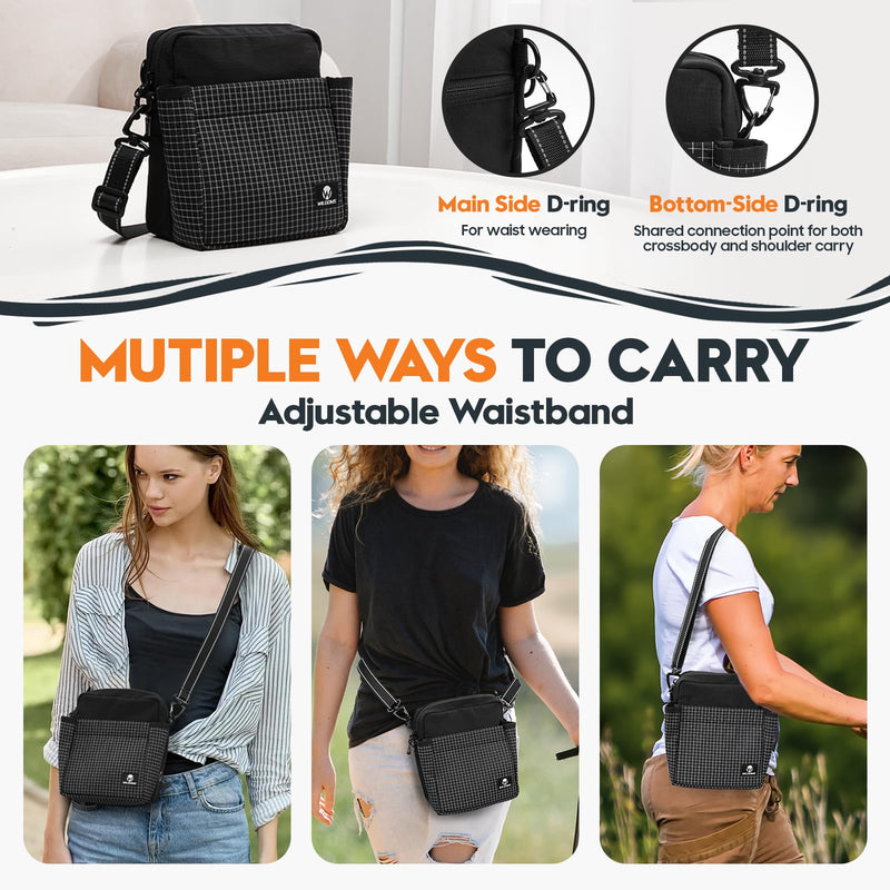 Large Capacity Dog Treat Pouch –Training Treat Bag with Magnetic Pocket, Built-in Poop Bag Holder, Clicker & Collapsible Bowl, Dog Walking Bag for Pet Training – Black - PawsPlanet Australia
