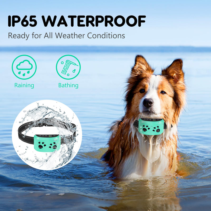 Dog Bark Collar, Svtrat Smart Bark Collar for Small Medium Large Dogs Anti Bark Collars with 4 Training Modes and 7 Level Sensitivity, Barking Collar Light Blue - PawsPlanet Australia