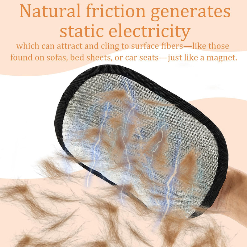 2pcs Cat&Dog Pet Hair Removal Gloves with 1Pcs Gold Medium-Sized Comb Pet Grooming Electrostatic Gloves Cat&Dog Hair for Sofa Clothing Curtain Carpet - PawsPlanet Australia