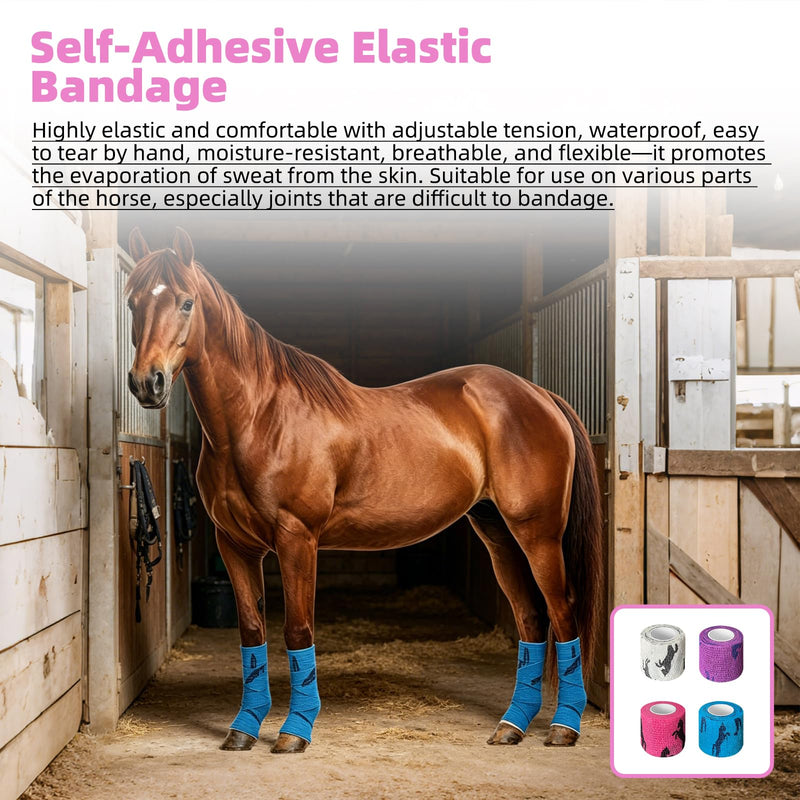 4 Pcs Fly Leg Wraps for Horses, Adjustable and Breathable Pink Horse Fly Wraps,Made of Mesh Material; Suitable for 4 Legs