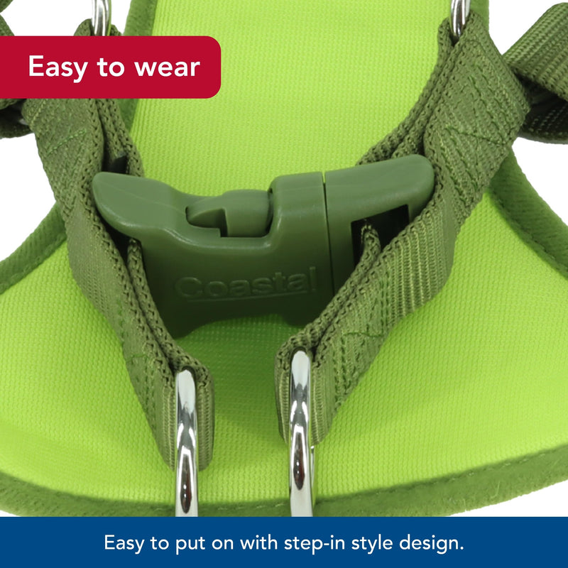 Coastal Pet Comfort Soft Wrap Adjustable Dog Harness - Comfortable Harness for Dog - Adjustable Fit - Easy Step-in Design - Breathable Fabric Mesh - Lime, 3/8" x 11"-13" 3/8" x 11"-13" (Pack of 1) - PawsPlanet Australia