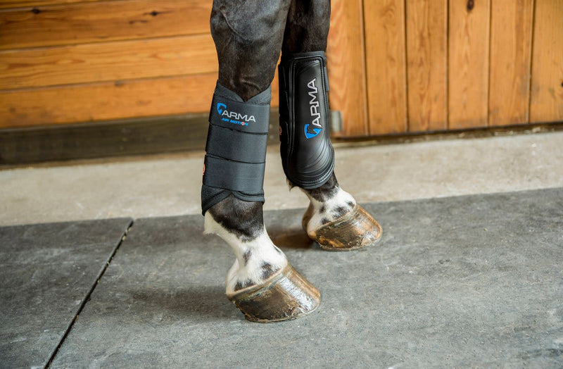 Shires ARMA Air Motion Brushing Boots Cob Black - PawsPlanet Australia