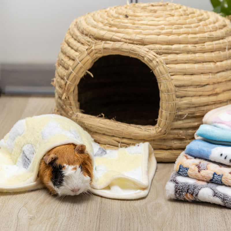 Guinea Pig Bedding Mat - 6 Pack Fleece Soft Warm Small Animal Blankets for Rat Rabbit Hamster Chinchilla Hedgehog Lizard - Washable Small Pet Cage Liners Sleep Mat Bedding Accessories - PawsPlanet Australia