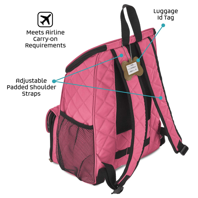 Mobile Dog Gear Unisex Weekender Backpack™ Pink One Size One Size 13.0"L x 7.0"W x 16.0"H - PawsPlanet Australia