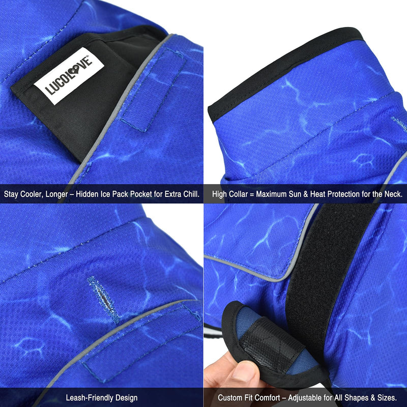 Dog Cooling Vest with Ice Pack – 2-Layer Evaporative Cooling Jacket with High Collar, UV Protection & Size-Matched Ice Pack – Cooling Vest for Dogs for Hot Weather (Blue Aqua, Small) Blue Aqua - PawsPlanet Australia