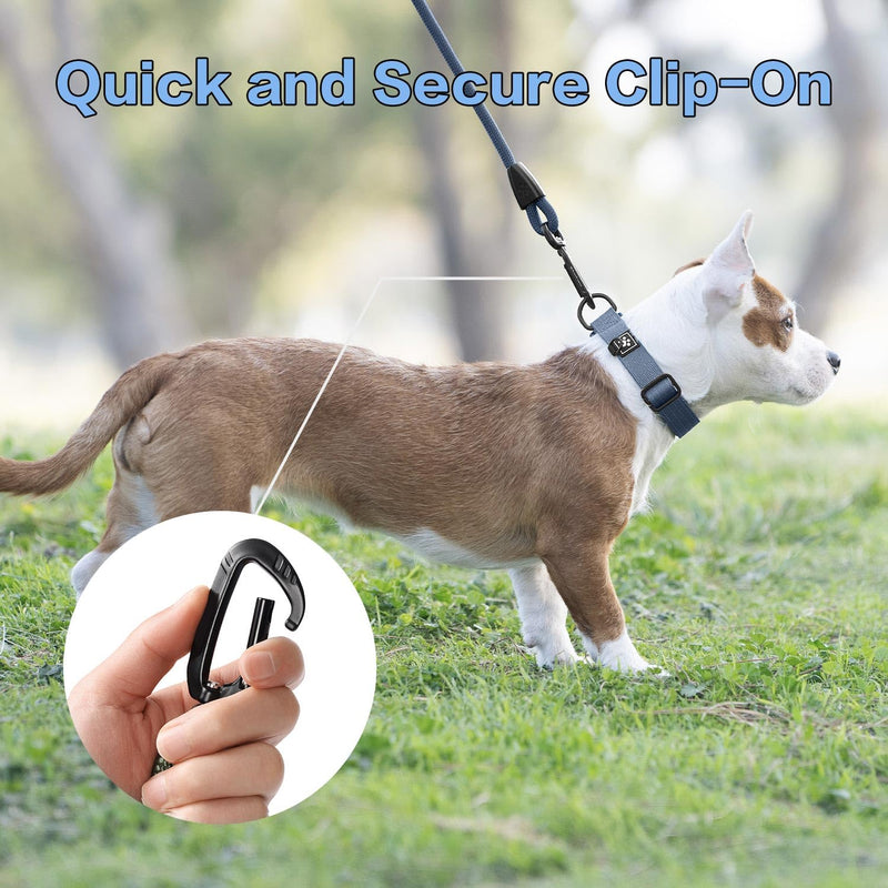 PawsPassion Rope Dog Leash 6 FT, 2-in-1 Heavy Duty Dog Leash with Seat Belt Buckle, Tangle Free 360ｰ Swivel Aviation Aluminum Carabiner, All Metal Hardware, Alloy O-Ring (Nightfall) Nightfall - PawsPlanet Australia