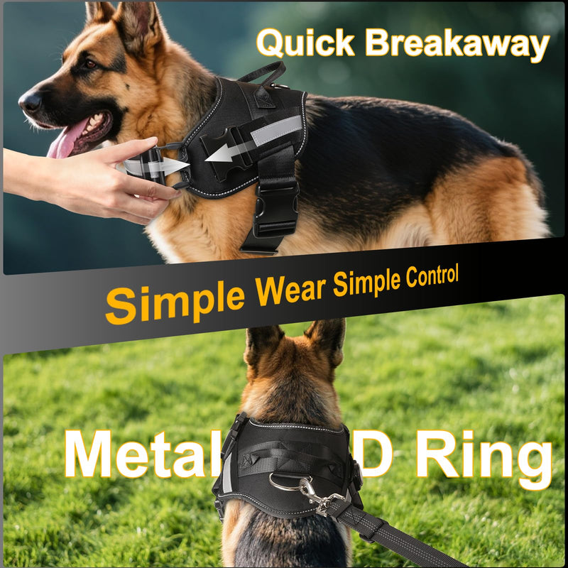 Waterproof AirTag Dog Harness, No-Pull Dog Harness with Airtag Holder, Reflective Adjustable Dog Vest Harness with Apple Air Tag Case, Material- Durable Harness for Small Medium Large Dogs (Black, L) - PawsPlanet Australia
