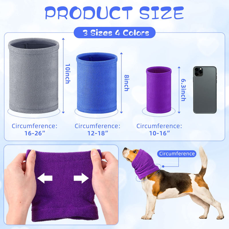 5 Pcs 3 Size Dog Head Wrap Neck Warmer Dog Neck and Ears Warm Winter Dog Pet Dog Snood Ear Cover Ear Wraps Sound Proof for Calming Cat Dog Anxiety Relief Grooming Bathing Noise Protection - PawsPlanet Australia