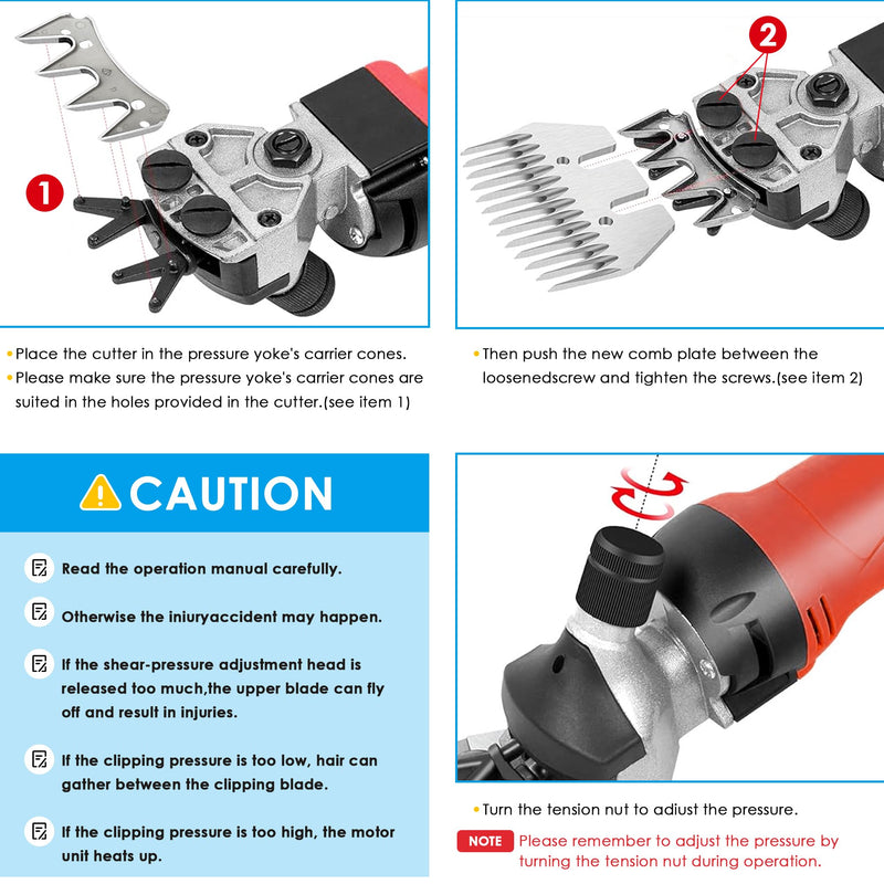 4 Sets Sheep Shears Replacement Blades, Stainless Steel Detachable Animal Clippers Blade for Grooming Goats, Lambs, Llamas, Alpacas (9 &13 Curved Teeth, 9&13 Straight Teeth) - PawsPlanet Australia