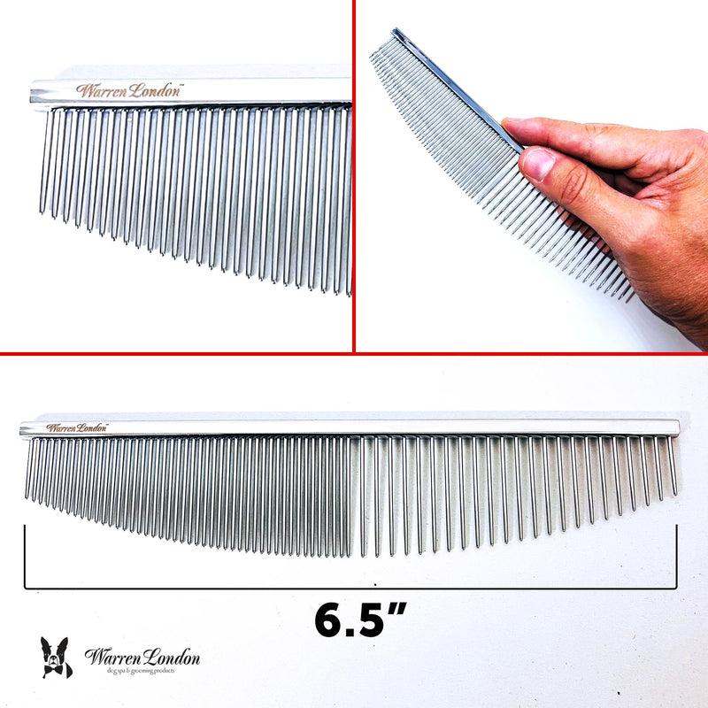 Warren London Copper Crescent Comb 6.5 inches – Premium Dog Grooming Comb for Professional-Quality Results Comfort Control Durability and Detail Crescent Detail Comb