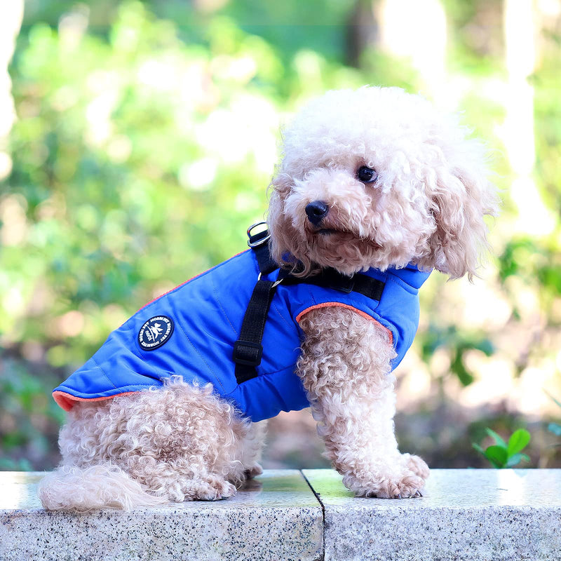 Norbi Dog Coat, Dog Winter Coat with Harness Built in, Dog Jacket Adjustable Warm Dog Coats for Small Medium Large Dogs Dog Cold Weather Coats XXL Blue - PawsPlanet Australia