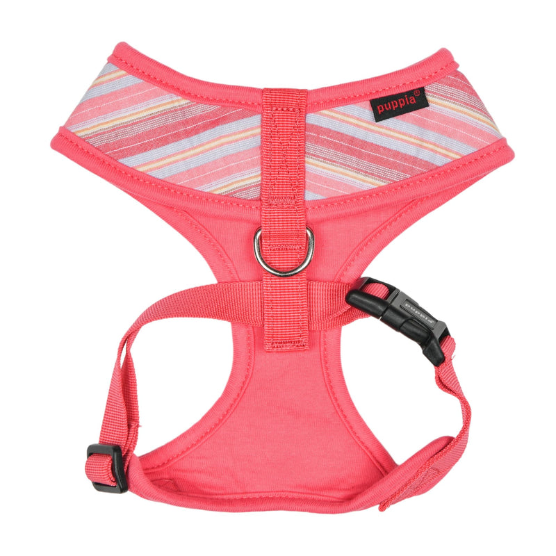 Puppia Theros Dog Harness A (Over-The-Head) Fashionable Striped Pattern Spring Summer Harness for Small and Medium Dogs, Pink, Small PINK_THEROS - PawsPlanet Australia