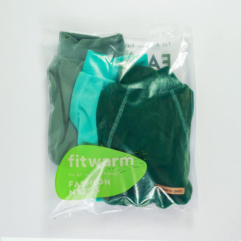 Fitwarm 3 Pack Fleece Dog Sweater, Turtleneck Dog Sweatshirt, Dog Winter Clothes for Small Dogs Boy Girl, Pet Pullover Jumper, Cat Apparel, Dark green, Teal Green, Olive Green, XS X-Small Dark Green-Aqua Green-Bean Green