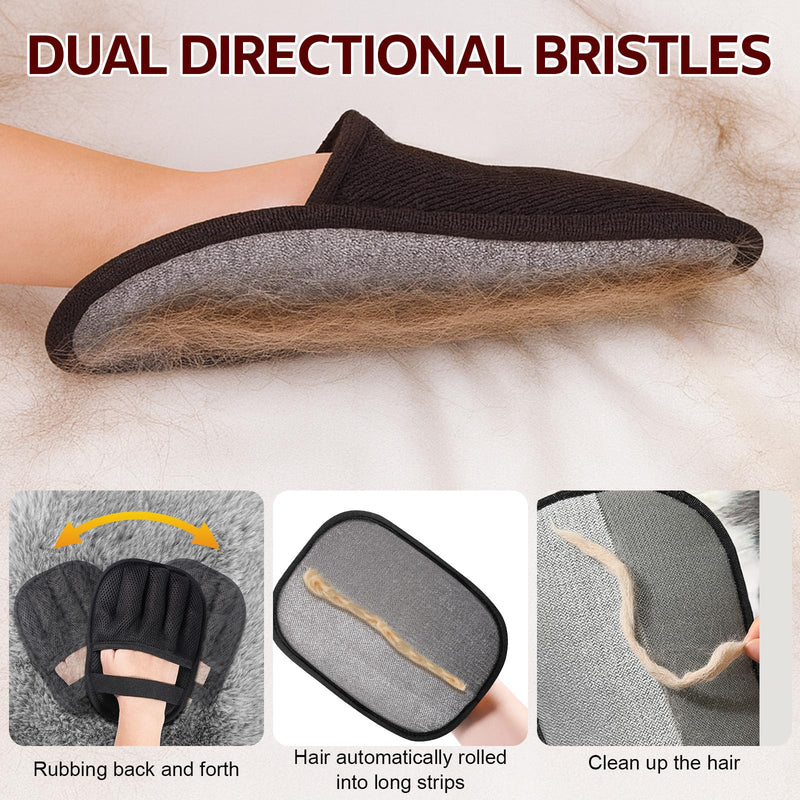 2025 Upgraded Five-Finger 2PCS Pet Hair Removal Glove for Cats & Dogs, Reusable Pet Hair Remover, Electrostatic Pet Hair Gloves, Magic Brush Pet Hair Removal Tool for Laundry, Couch, Carpet, Car Seat - PawsPlanet Australia