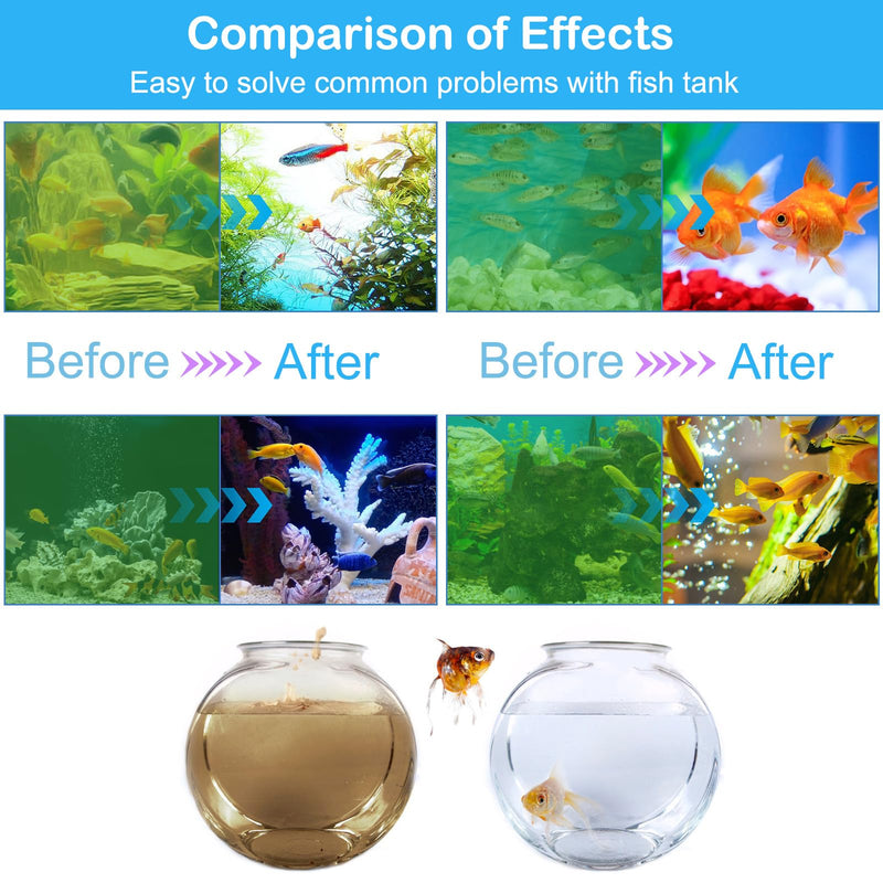 TAISHAN Aquarium Clean Light，3W Mini Algae Removal Light with Timer,Aquarium Water Clean Green Clear Waterproof for Fish Tank,Pond,Swimming Pool