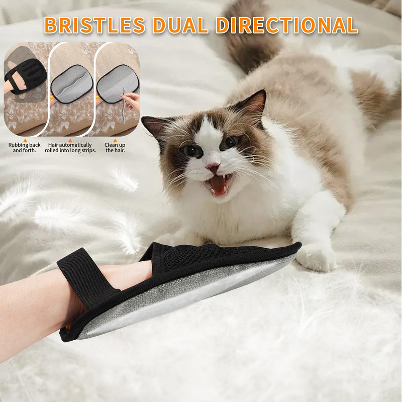 3/4PCS Pet Hair Removal Glove for Cats & Dogs,Upgraded Five-Finger Electrostatic Pet Hair Remover Glove, Reusable Magic Brush Pet Hair Removal Tool for Laundry, Couch, Carpet & Car Seat (black 4pcs) black 4pcs - PawsPlanet Australia