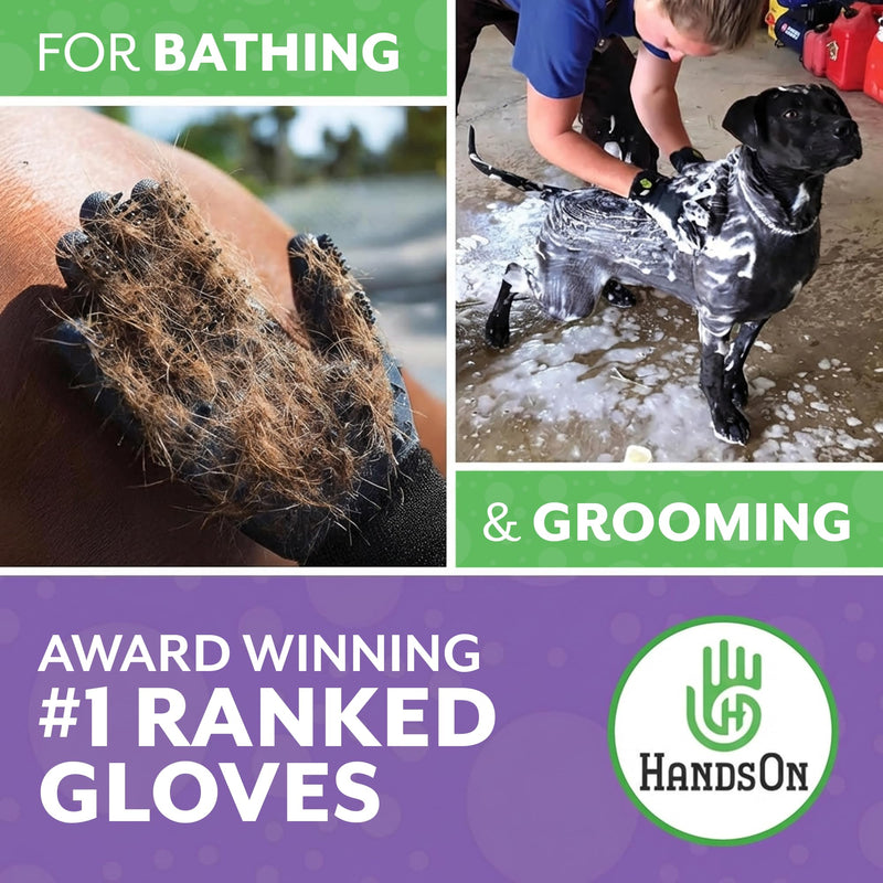H HANDSON Pet Grooming Gloves - Patented #1 Ranked, Award Winning Shedding, Bathing, & Hair Remover Gloves - Gentle Brush for Cats, Dogs, and Horses (Blue, Small) Blue - PawsPlanet Australia