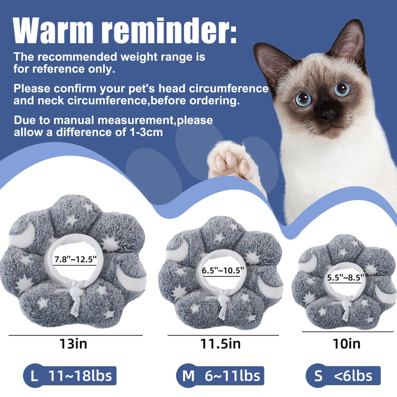 MABOZOO Adjustable Cat Cone Collar Glow in The Dark, Pet Recovery Collar Elizabethan Collar for Kittens Cats After Surgery, Pet E Collar Neck Cone After Surgery for Small Animal Stop Licking(S) S - PawsPlanet Australia
