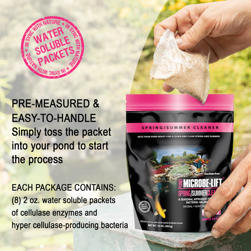 MICROBE-LIFT 10XSSCX1 Spring and Summer Pond and Outdoor Water Garden Cleaner, Safe for Live Koi Fish, Plant Life, and Decor, 16 Ounces - PawsPlanet Australia