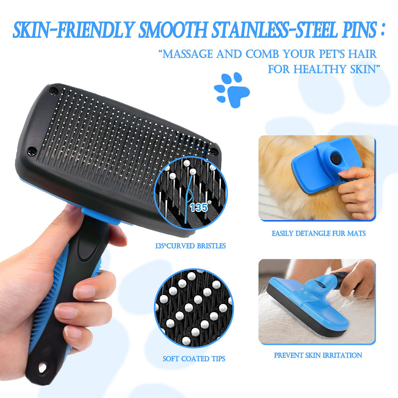 4 in 1 Pet Grooming Kit Dematting tool Stainless Steel Comb Deshedding Brush for Dog and Cat With Long Hair - PawsPlanet Australia
