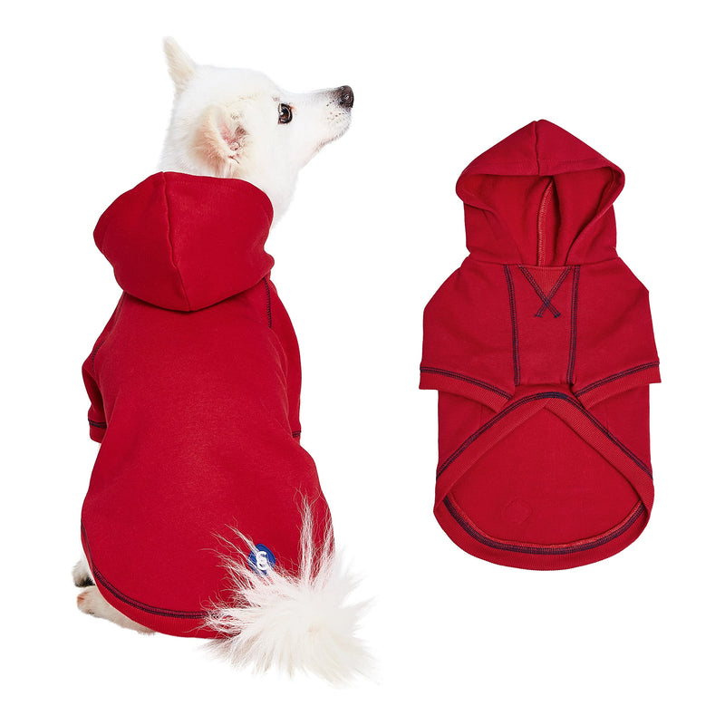 Blueberry Pet Dog Hoodie 14", Dog Sweatshirt with Cozy Soft French Terry, Red Dog Hoodie Award-Winning Dog Clothes for Small Dogs, Dog Jersey for Chilly Season 14 inch (Pack of 1) Dog Hoodie - Red - PawsPlanet Australia