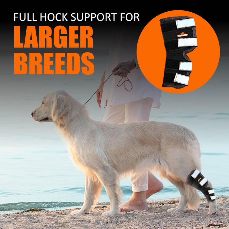 NeoAlly Dog Rear Leg (One Leg) Hock Brace, Canine Leg Wrap for Hind Leg, Ideal Hock & Ankle Support and Protection for Sprain Recovery, Achilles Tendon Injury (Extra Large (Left Leg)) Left Leg X-Small