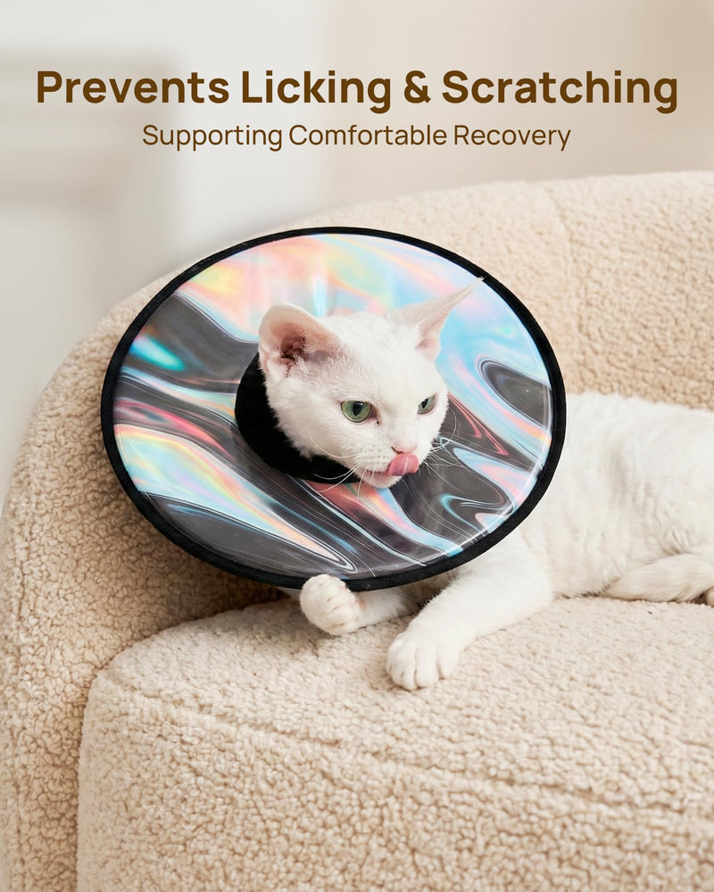 PetThem Soft Cat Cone Collar, Adjustable Cat Recovery Collar, After Surgery Protection, Waterproof & Easy to Clean, Lightweight Elizabethan Collar for Cats and Small Dogs (Stellar Wanderer, M) Stellar Wanderer