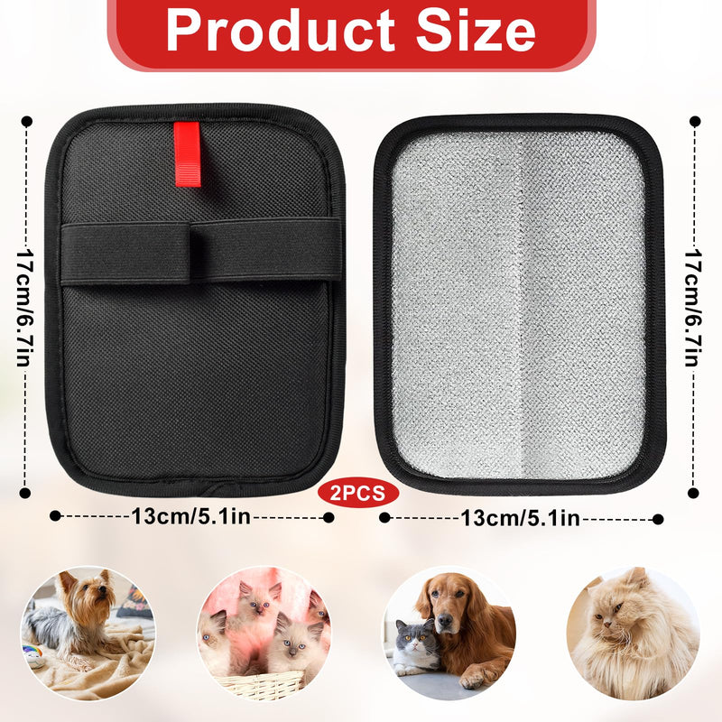 2 Pcs Pet Hair Removal Glovem, Electrostatic Cats and Dogs Pet Hair Removal Tool, Reusable Quick De-Shedding Gloves for Couch, Clothing, Carpet, Furniture, Car Seats - PawsPlanet Australia