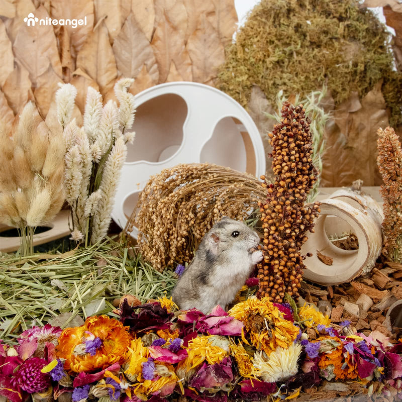 Niteangel Natural Flower & Herb Hamster Bedding Mate - Habitat Decor for Hamsters Gerbils Mice Lemming Degus or other Small Pets (Harvest Wind - Natural Poem Version) Harvest Wind - Natural Poem Version - PawsPlanet Australia
