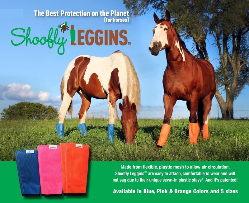 SHOOFLY Horse Leggins, Patented Loose Fitting Fly Boots, Breathable Plastic Mesh (Orange/Large) - PawsPlanet Australia