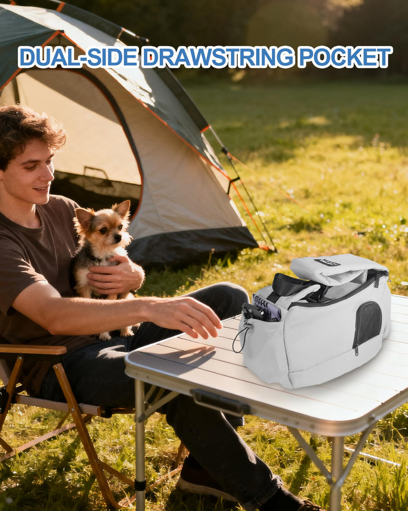 Dog Carrier Sling for Small Dogs & Cats Hand-Free Puppy Sling Purses with Storage Bag and Adjustable Shoulder Strap, Pet Sling Carrier Up to 8.8 Lbs (Grey) Grey - PawsPlanet Australia