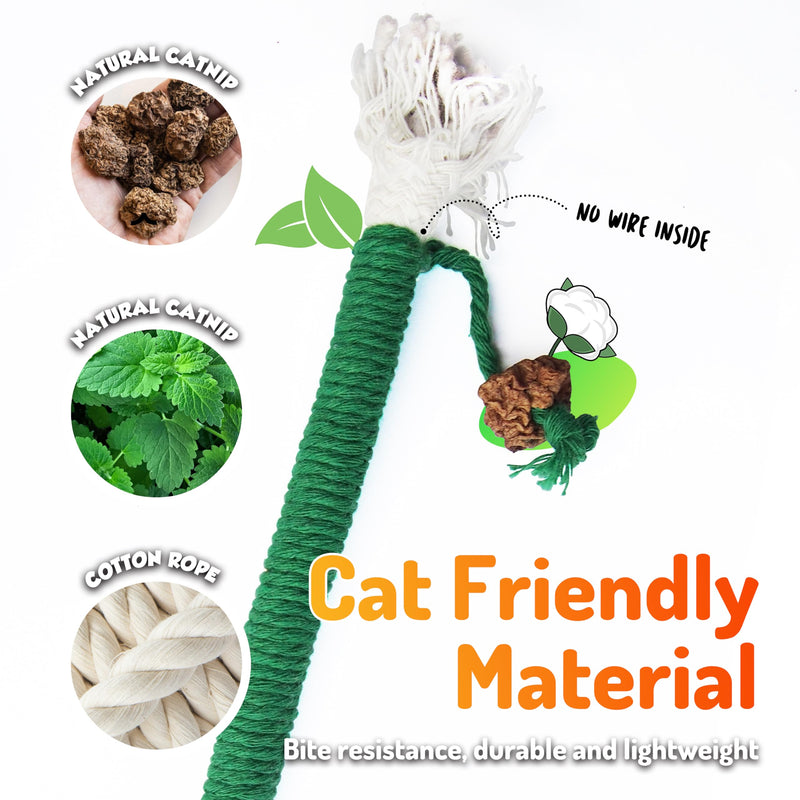 Cat Chew Toys 6PCS Sisal Ropes Plus 3 Bags of Catnip, Toys for Indoor Cats Teeth Cleaning Toys for Kitten, Bite Resistant Catnip Toys Interactive Cat Nip Kitty Kicker Toys for All Breeds - PawsPlanet Australia