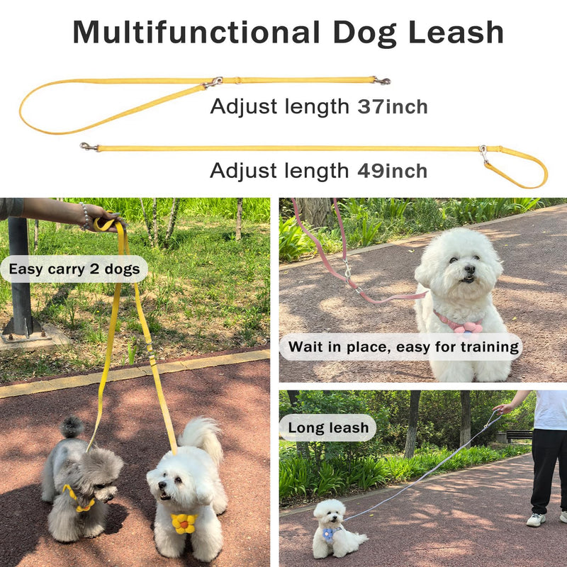 No Pull Dog Harness and Leash Set for Small Sized Dog Training; Puppy Harnesses with Multifunction Dog Leash, Soft Adjustable No Choke Escape Proof Pet Harness for Small and Medium Dog (Yellow XXS) Yellow