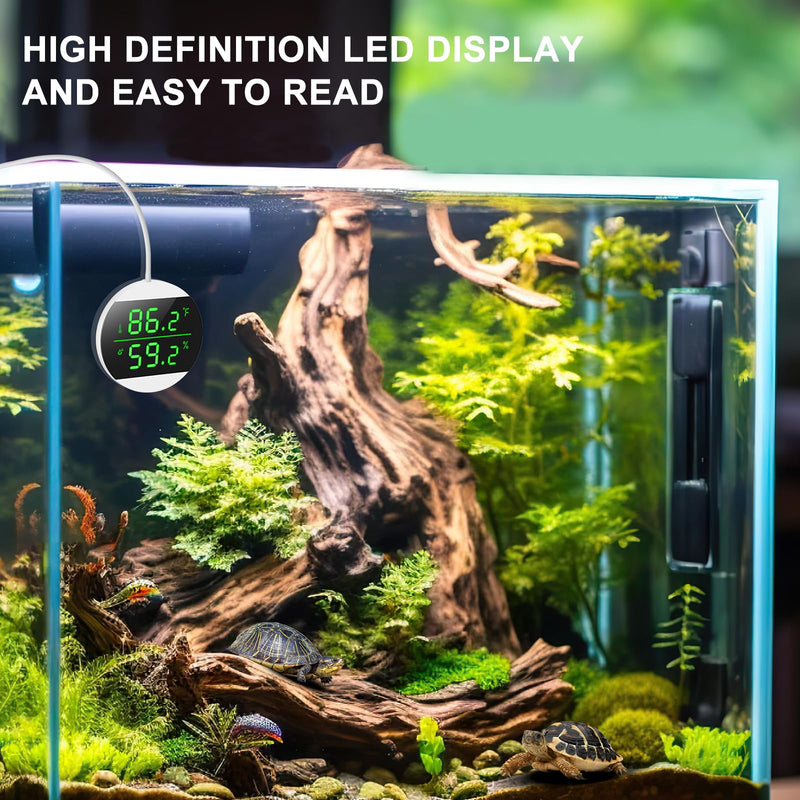 Reptile Tank Thermometer, USB Power Supply LED Digital Reptile Thermometer Hygrometer, 10s Refresh Speed, ±1.8℉ High Precision, Terrarium Thermometers for Reptile (Power Plug not Included) - PawsPlanet Australia
