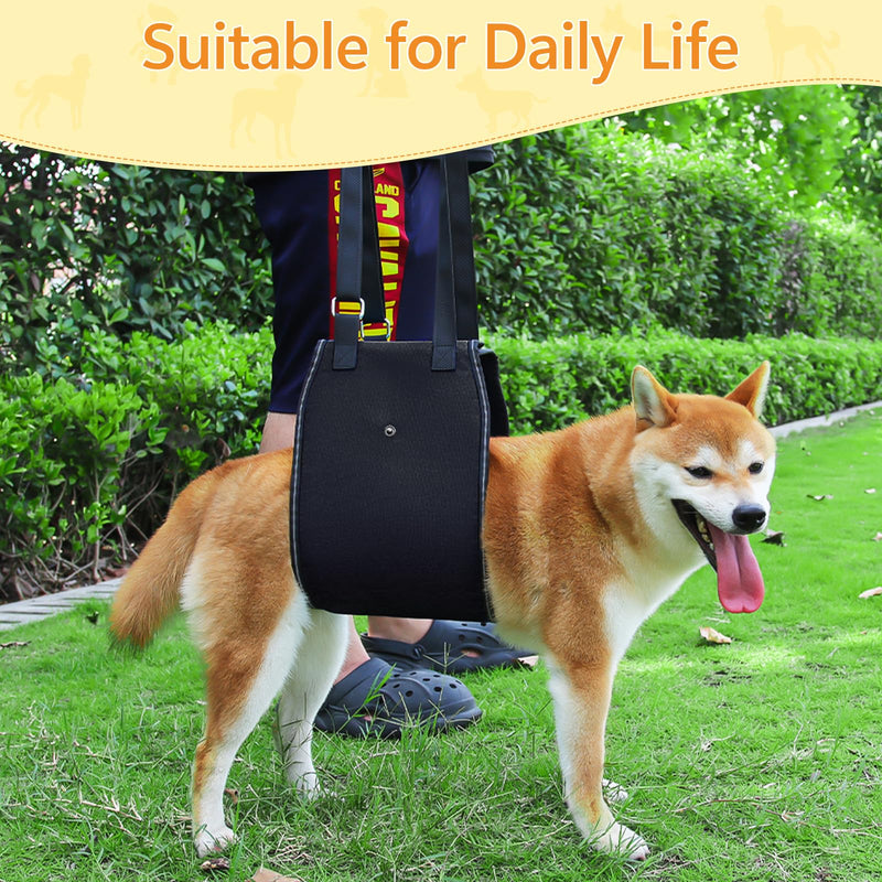 Dog Lift Harness Dog Sling for Large Dogs, Portable Dog Carrier Sling for Back Legs, Ajustable Hip Support Harness for Weak Rear Leg, Assist Senior Disabled Joint Injuried and After ACL Medium Black - PawsPlanet Australia