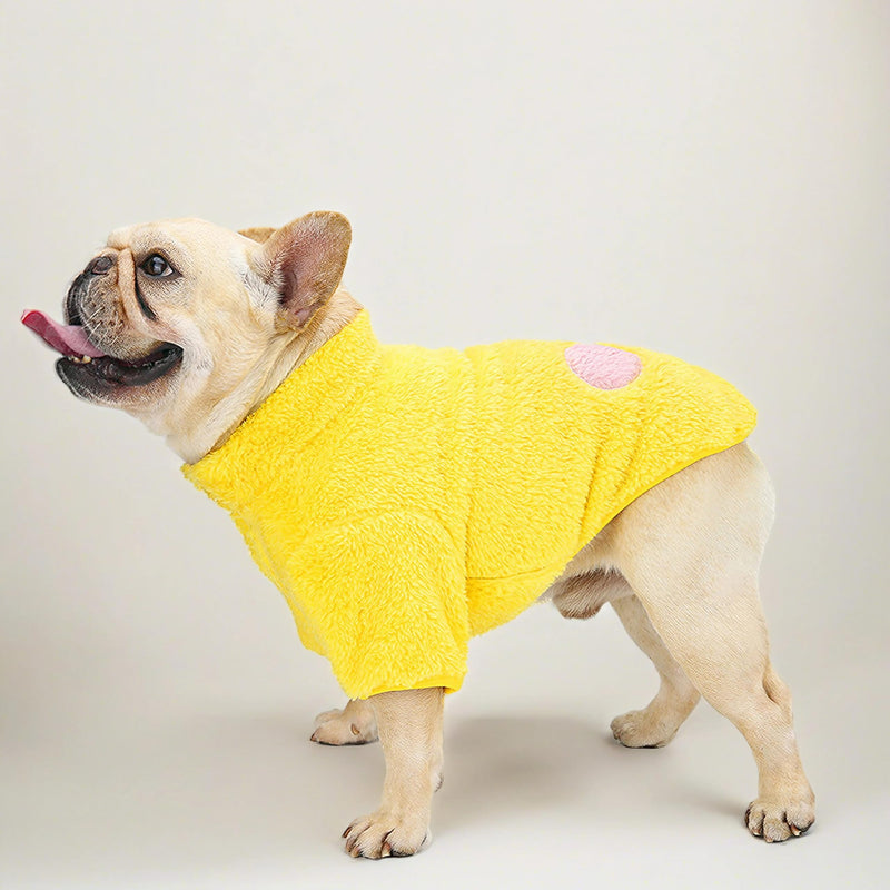 French Bulldog Clothes Coral Fleece Puppy Sweaters for Small Dogs Girl Boy, Cute Duck Dog Coat Dog Clothes for Small Dogs Winter, English Bulldog Retriever (L) Large - PawsPlanet Australia