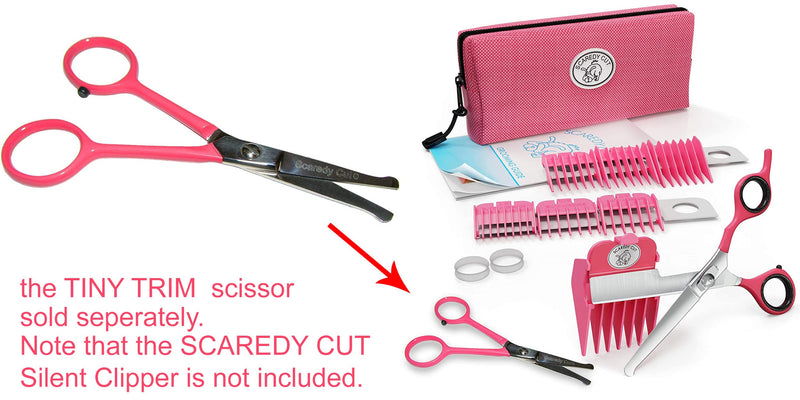 Tiny Trim 4.5" Ball-Tipped Scissor for Dog, Cat and all Pet Grooming - Ear, Nose, Face & Paw - Scaredy Cut's small Safety Scissor Tiny Trim Safety Scissor Pink - PawsPlanet Australia