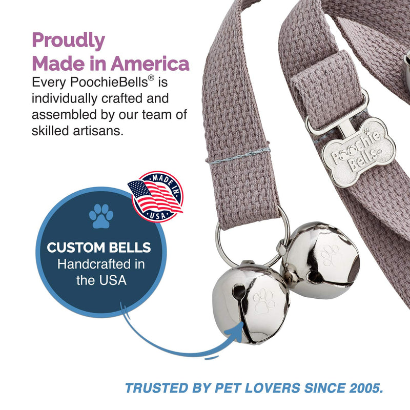 Original Handcrafted Dog Doorbell - Trusted by Trainers for 20+ Years, One Size Fits All Breeds, Durable and Thick Cotton Webbing, Crafted in USA, Gray Stone Gray