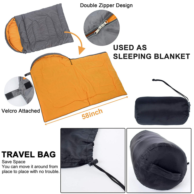 OROOTL Dog Sleeping Bag with Storage Bag, Portable Waterproof Warm Bed for Pets Traveling Camping Hiking Backpacking Puppy Sleeping Bag Indoor Outdoor Cold Weather Pet Gear Orange - PawsPlanet Australia