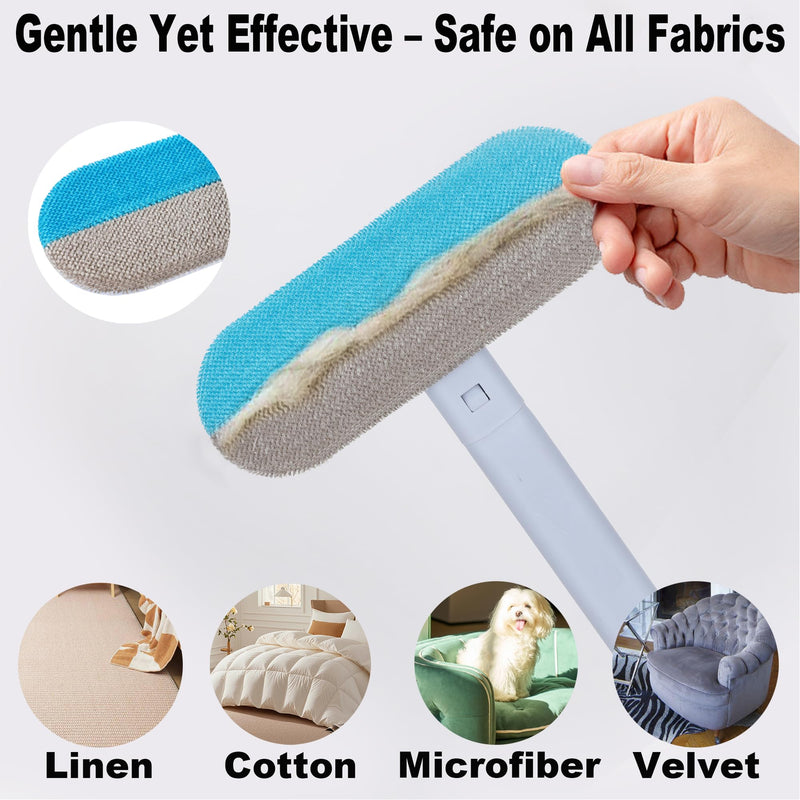 Pet Hair Remover for Furniture, 17.3Inch, Reusable Lint Brush for Dog and Cat Hair - Multifunctional Fur Removal Tool, Gentle on Couches, Carpets, Car Seat, Clothes, Bedding