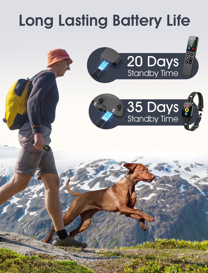 Dog Training Collar with Remote, Smart Dog Shock Collar with 3 Training Modes and Training Icons, Waterproof Electric Dog Shockers for Large and Medium Dogs (8-120 LBS) Black - PawsPlanet Australia