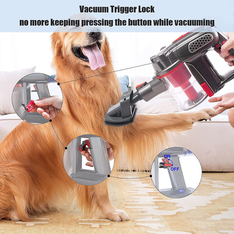 Set of 3 Groom Tool Pet Vacuum Attachment, TEPULAS Dog Vacuum Brush Compatible with Dys0n V15 V12 V11 V10 V8 V7 Vacuum Cleaners with Trigger Lock and Extended Vacuum Hose for Medium Large Cats Dogs
