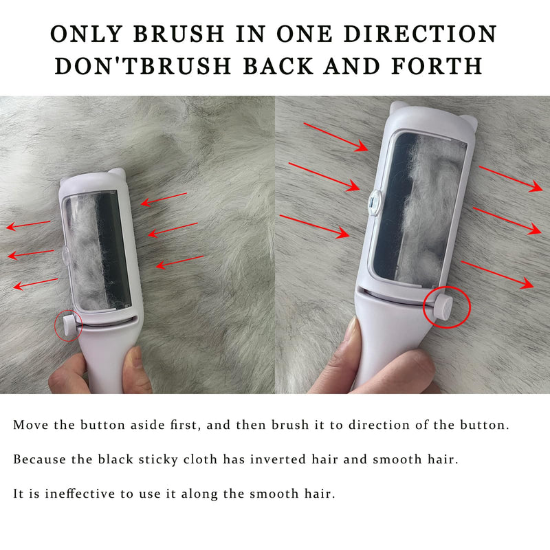 Cat Brush Pet Dry Cleaning Brush Cat Self Sticky Brush for Shedding and Grooming Long Short Hair Removal Comb with Recycling Box for Kitten Dog Rabbit Massage Roller Removes Loose Fur (White) White - PawsPlanet Australia